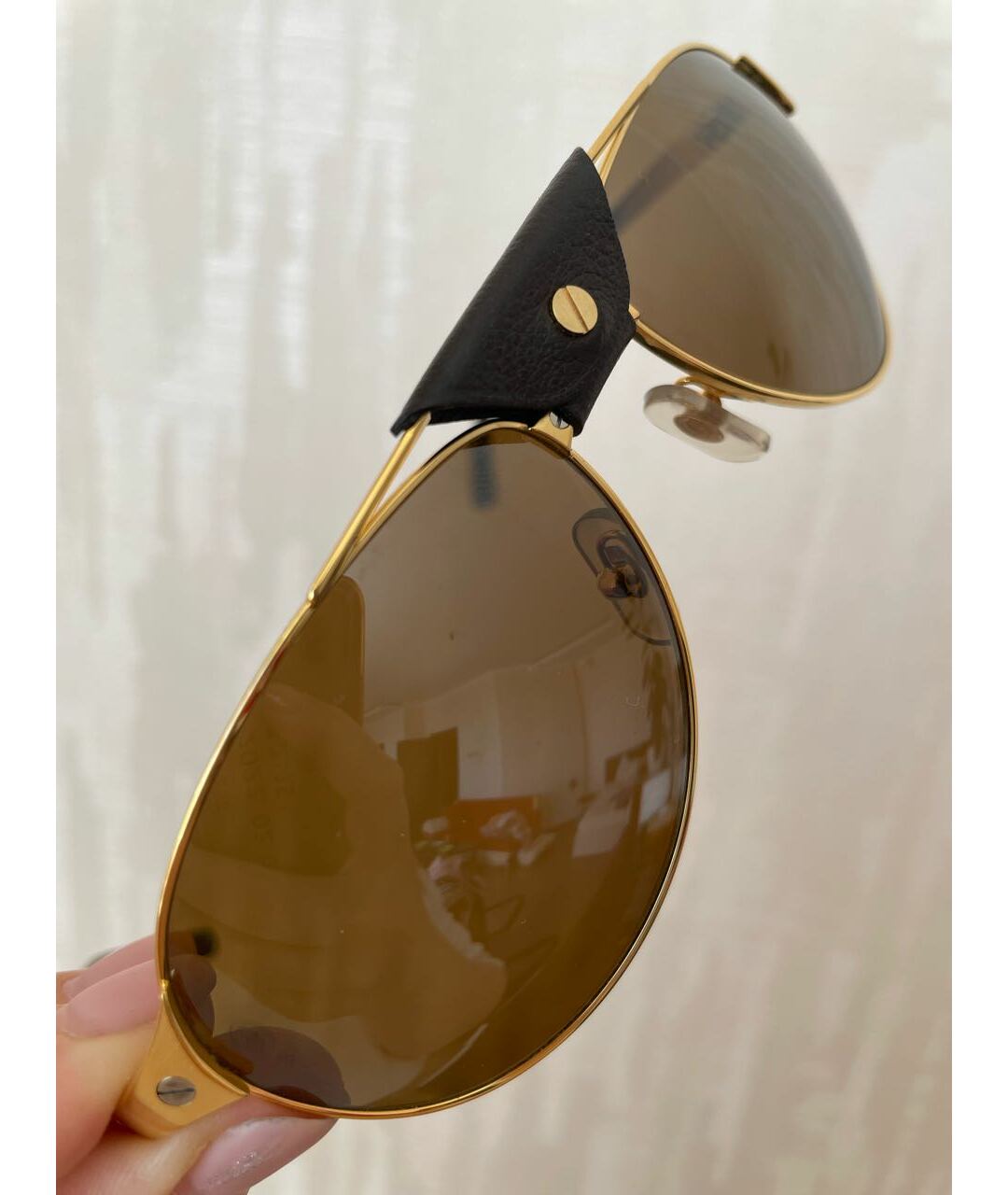 CARTIER Коричневые металлические солнцезащитные очки, фото 2