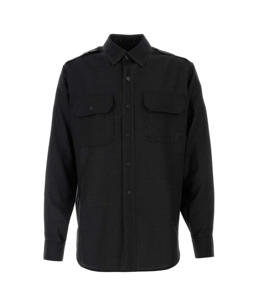 MAISON MARGIELA Черная шерстяная кэжуал рубашка, фото 1