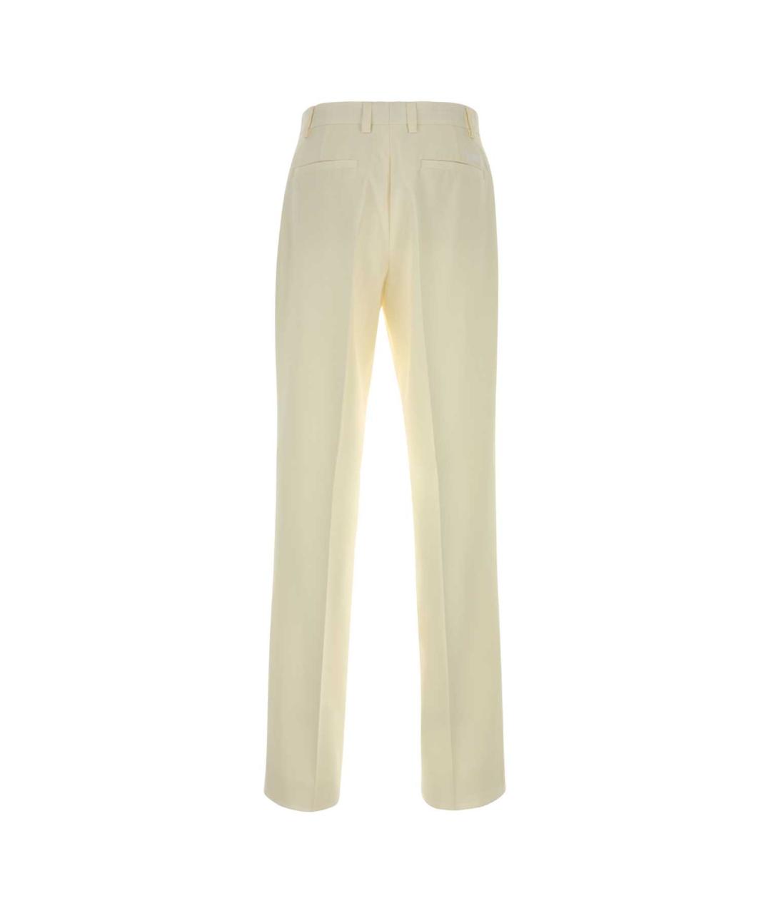 VERSACE Бежевые шерстяные повседневные брюки, фото 2