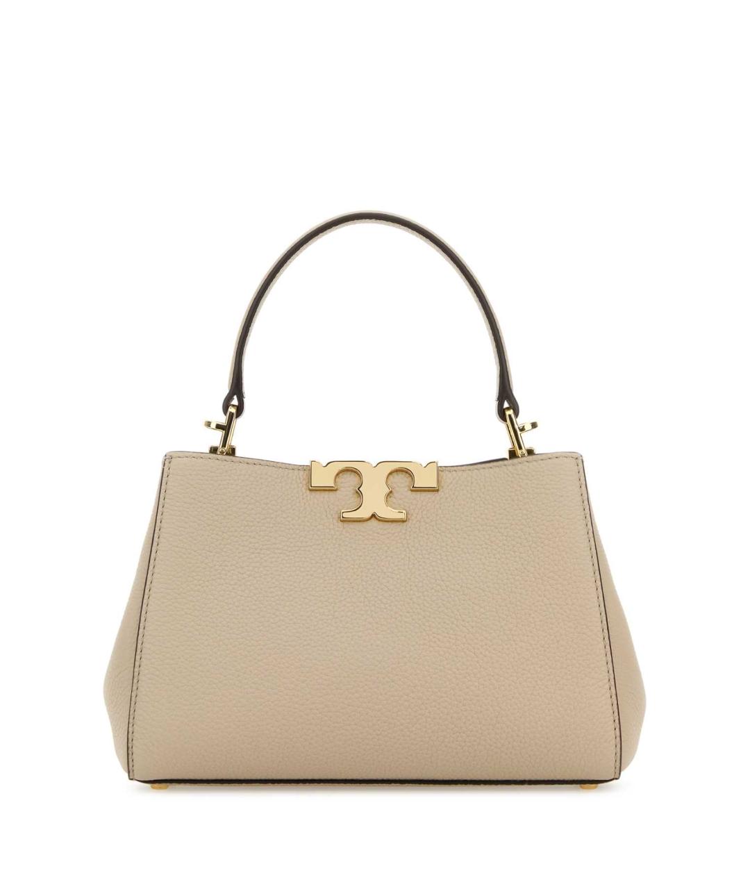 TORY BURCH Серая кожаная сумка с короткими ручками, фото 1