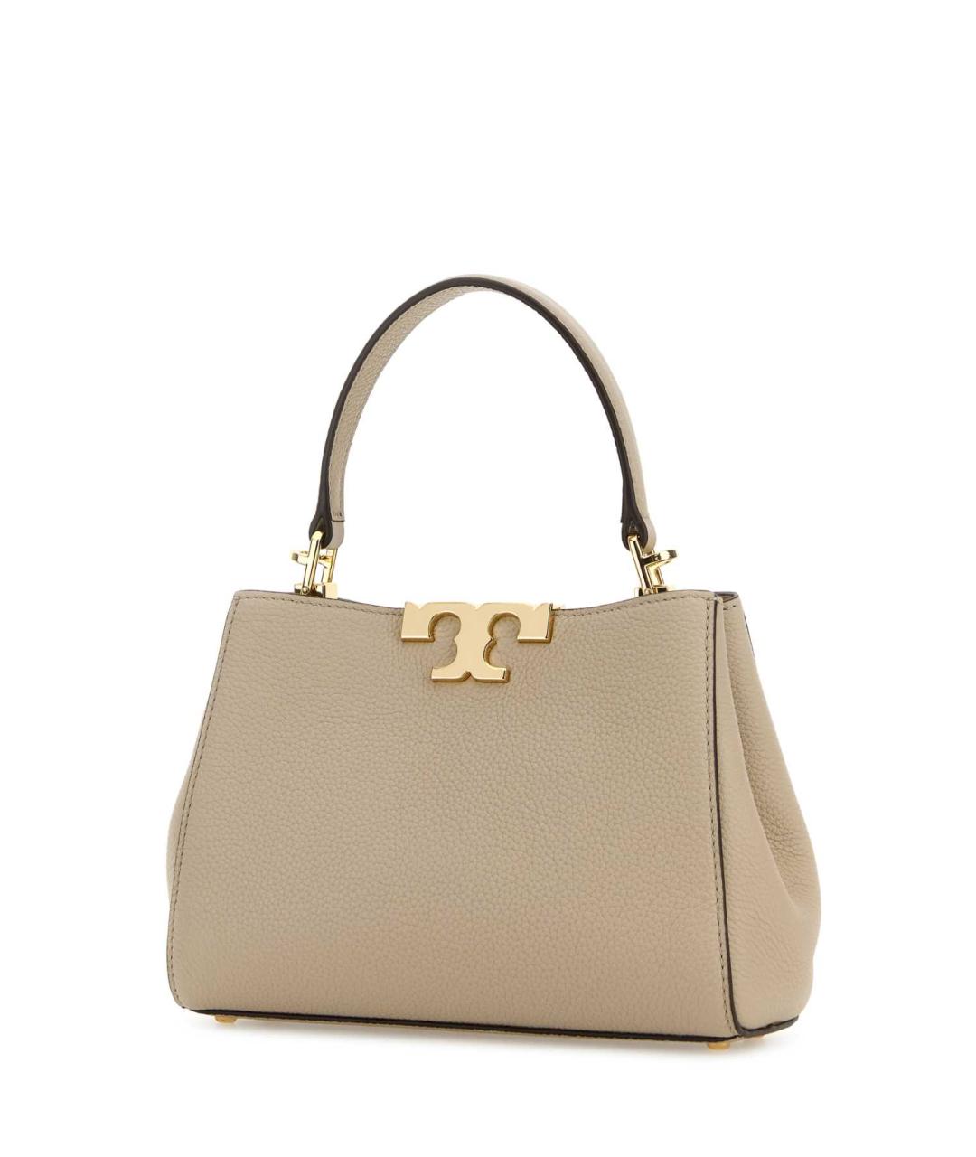 TORY BURCH Серая кожаная сумка с короткими ручками, фото 2