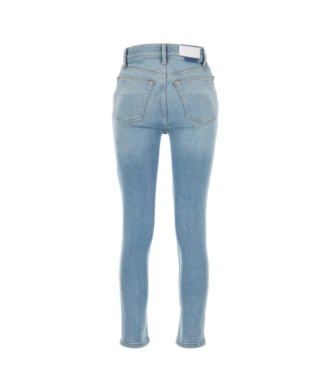 RE/DONE Голубые хлопко-эластановые джинсы слим, фото 2