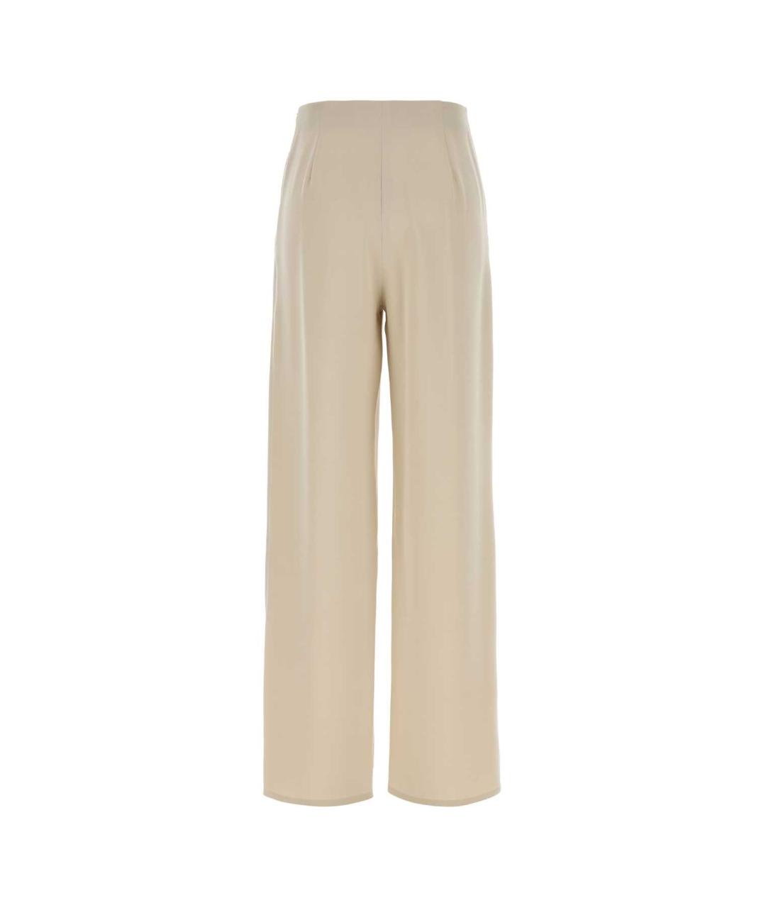 MAX MARA Бежевые шелковые прямые брюки, фото 2