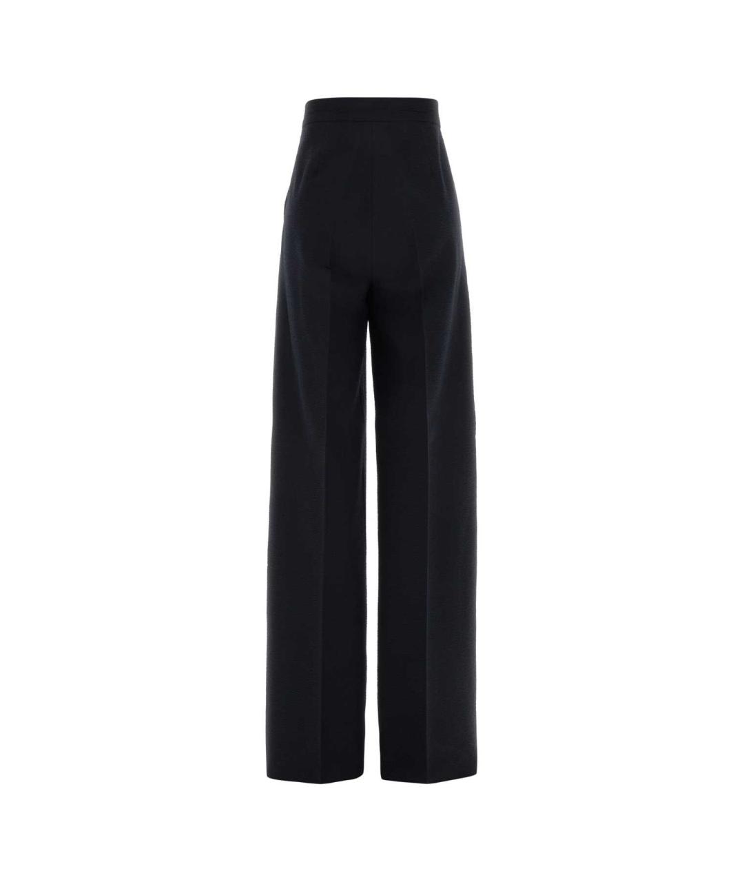 MAX MARA Черные шерстяные прямые брюки, фото 2
