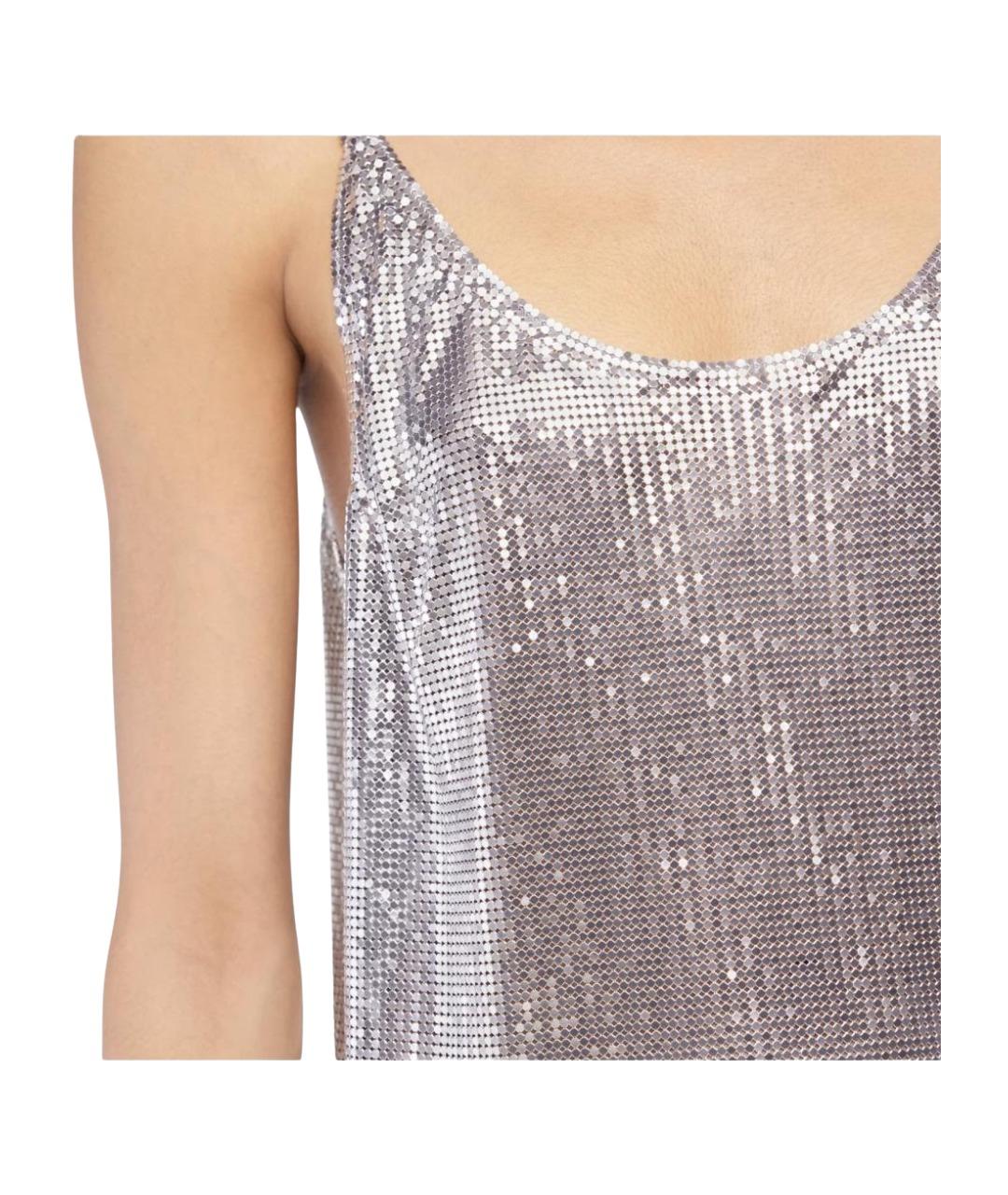 PACO RABANNE Серебряная майка, фото 4