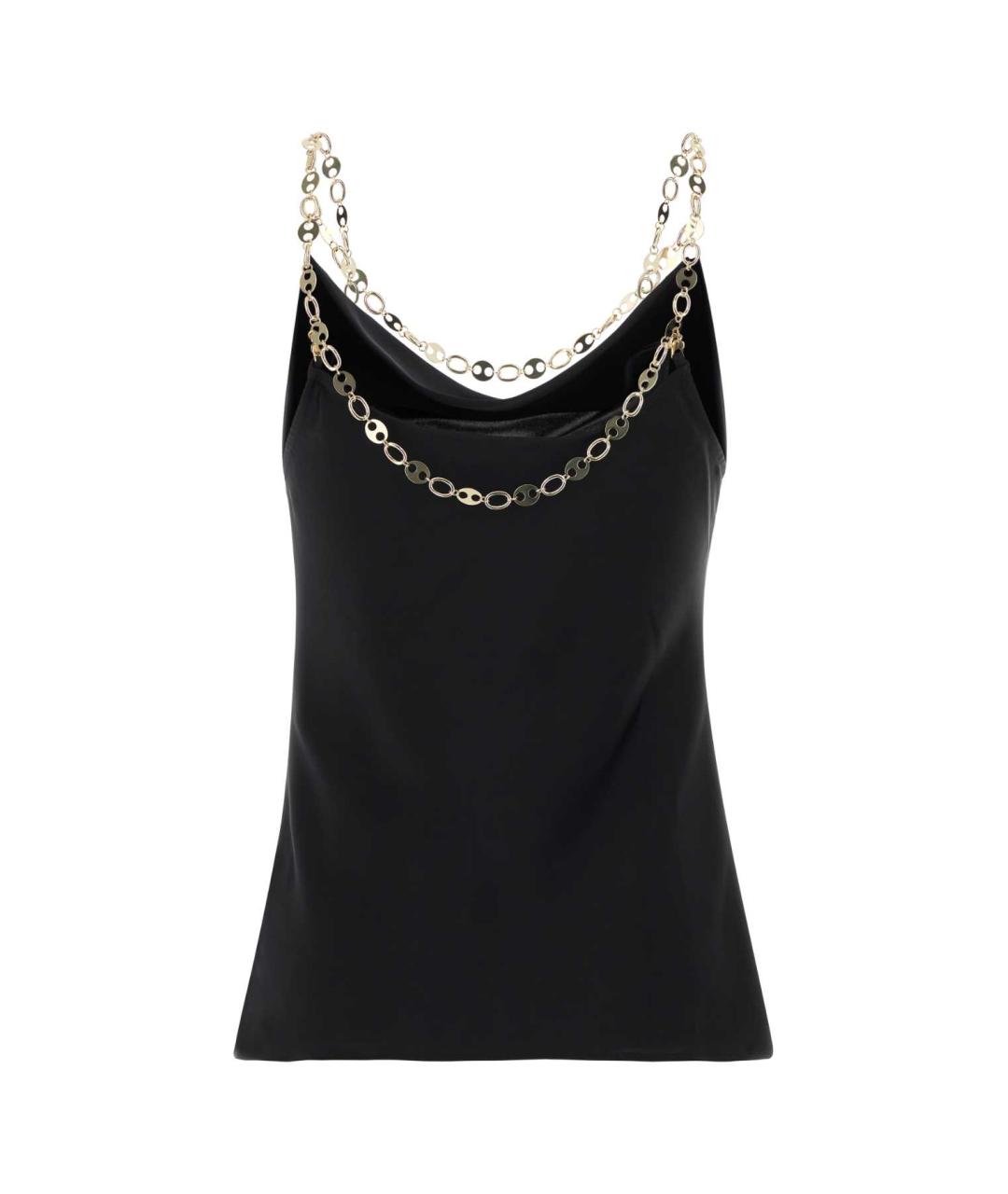 PACO RABANNE Черная полиэстеровая майка, фото 2