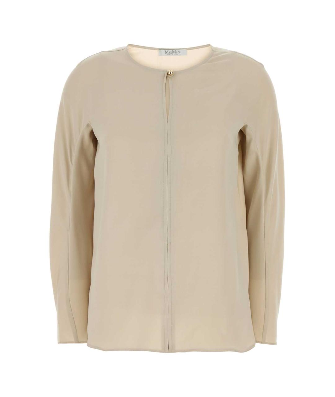 MAX MARA Бежевая шелковая рубашка, фото 1