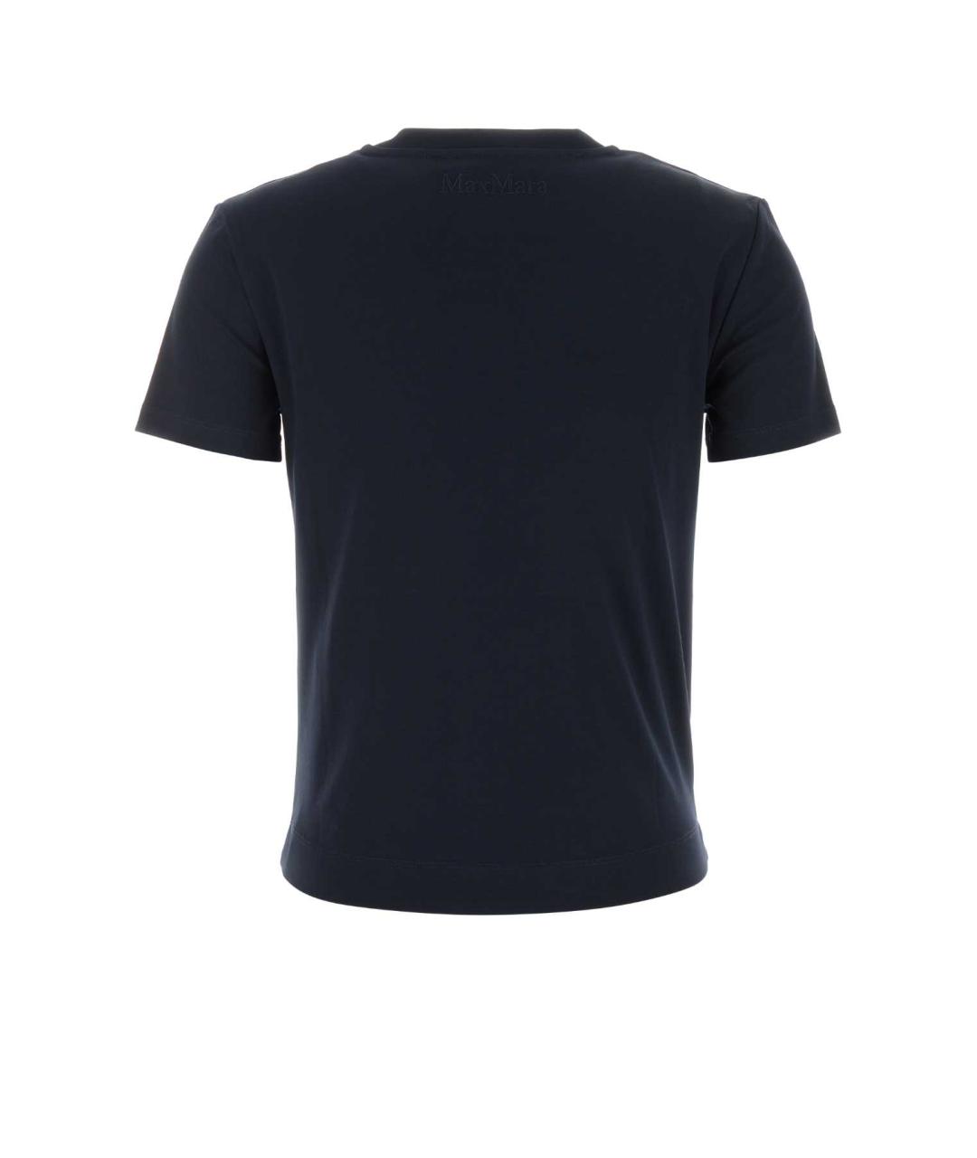 MAX MARA Синяя хлопковая футболка, фото 2