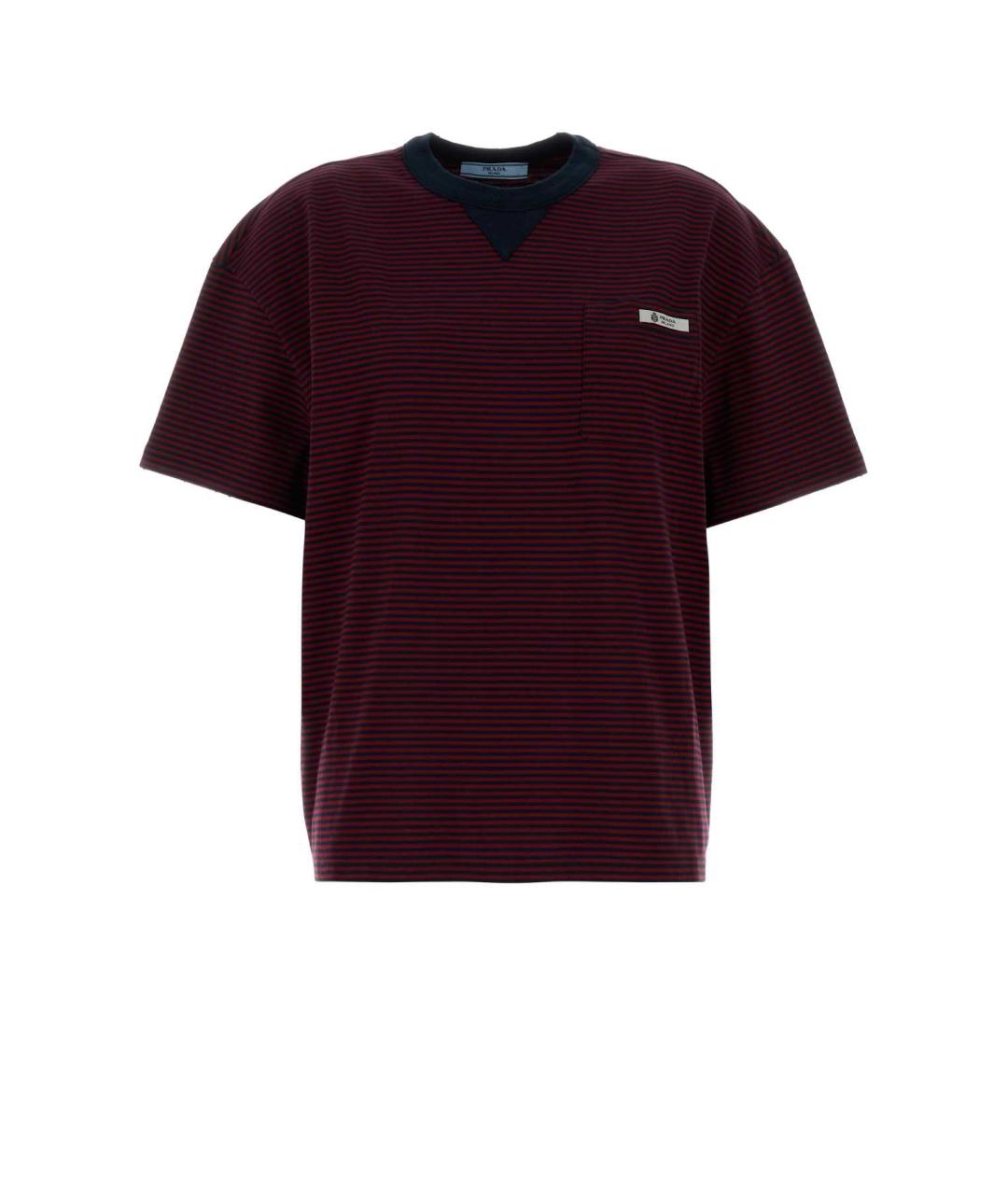 PRADA Бордовая хлопковая футболка, фото 1