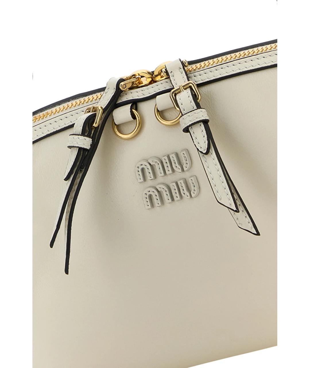 MIU MIU Белая кожаная сумка через плечо, фото 4
