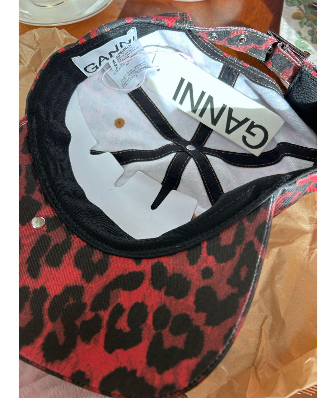 GANNI Красная хлопковая кепка, фото 2