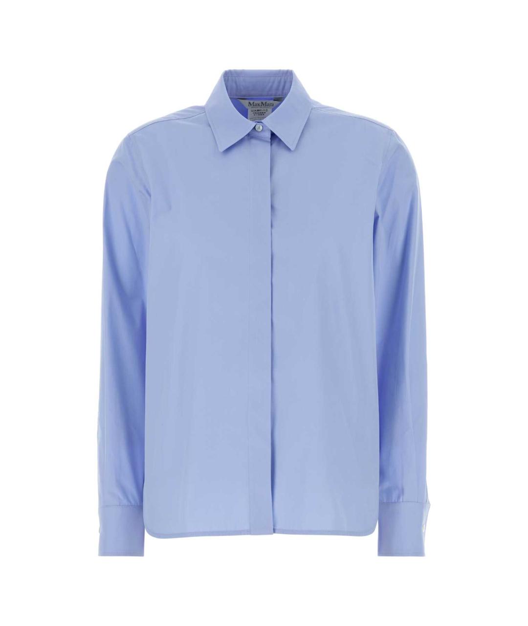 MAX MARA Голубая хлопковая рубашка, фото 1