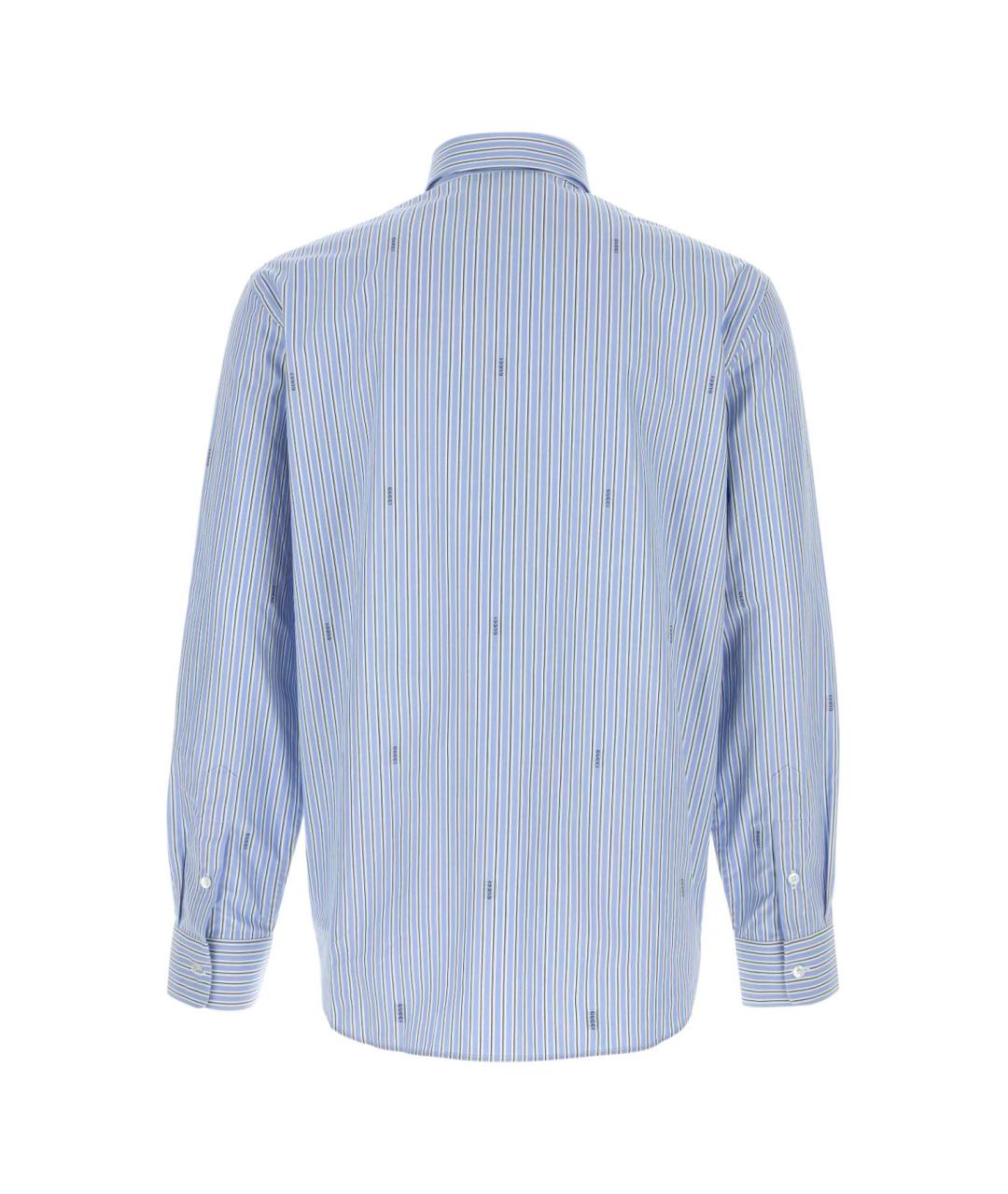 GUCCI Голубая хлопковая кэжуал рубашка, фото 2