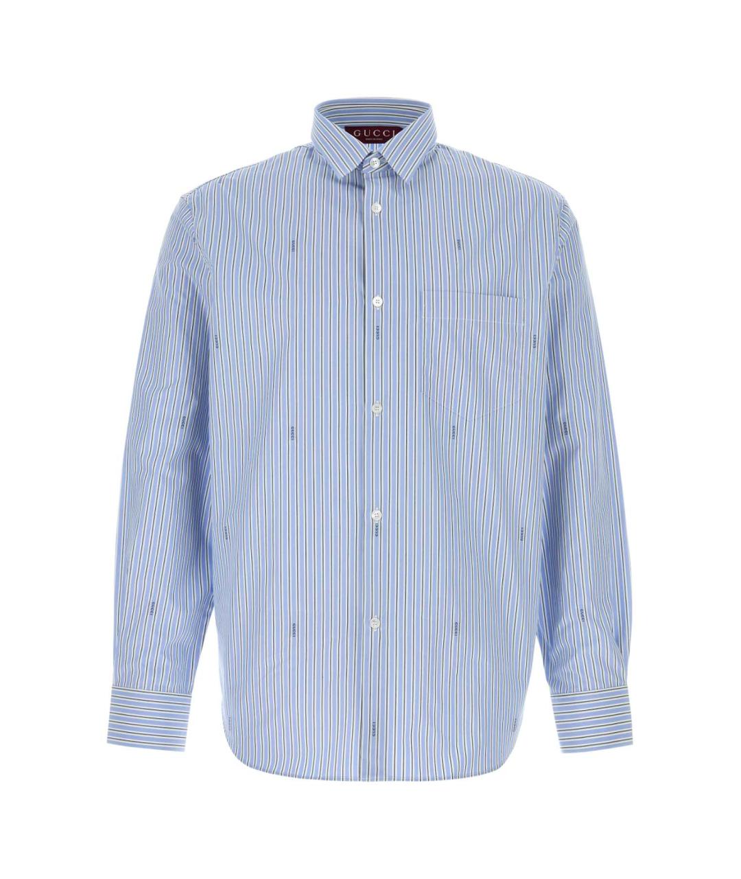 GUCCI Голубая хлопковая кэжуал рубашка, фото 1