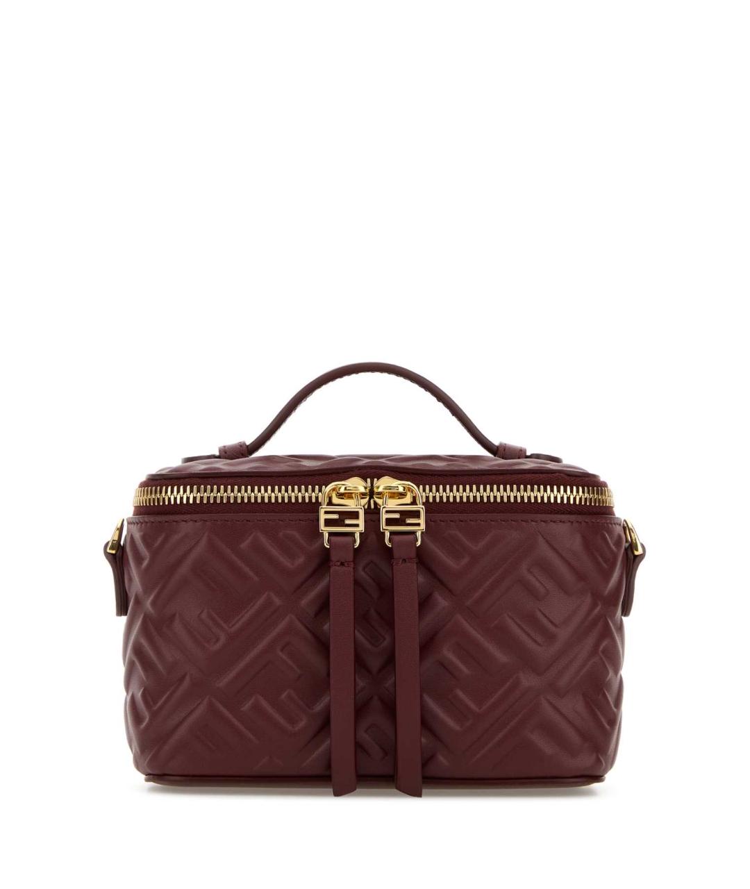 FENDI Фиолетовая кожаная сумка с короткими ручками, фото 1