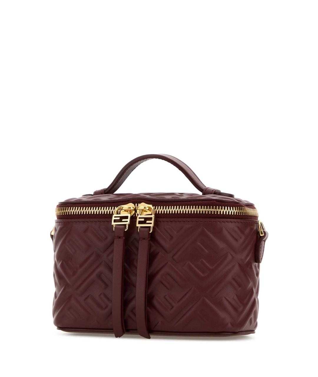 FENDI Фиолетовая кожаная сумка с короткими ручками, фото 2