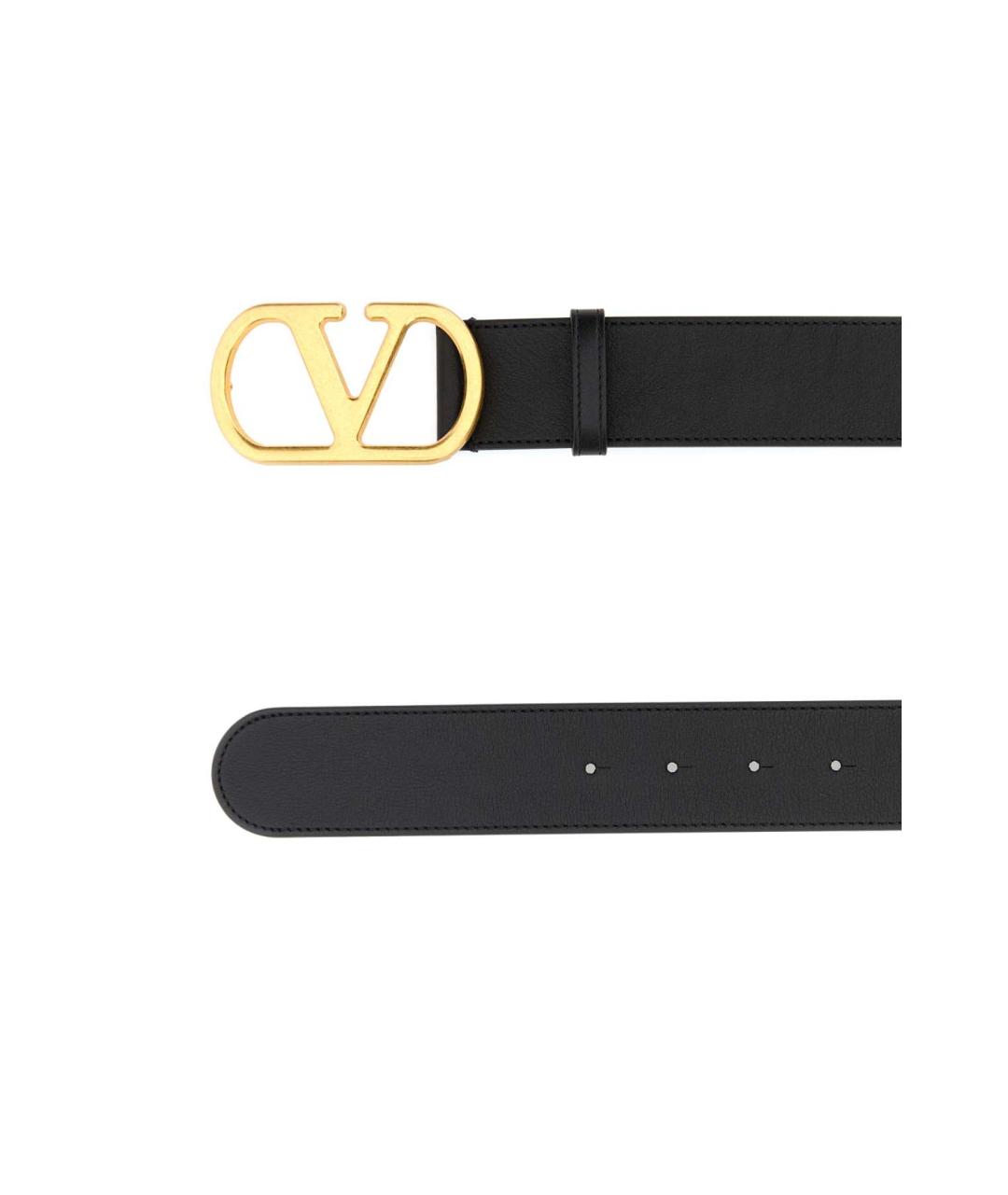 VALENTINO Черный кожаный ремень, фото 2