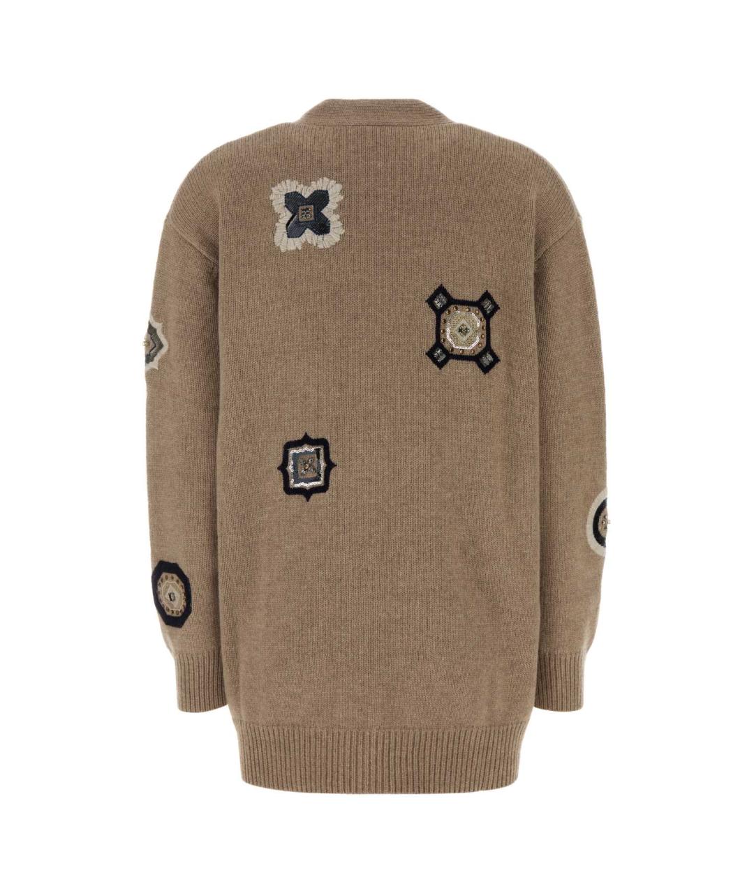 MAX MARA Бежевый шерстяной кардиган, фото 2