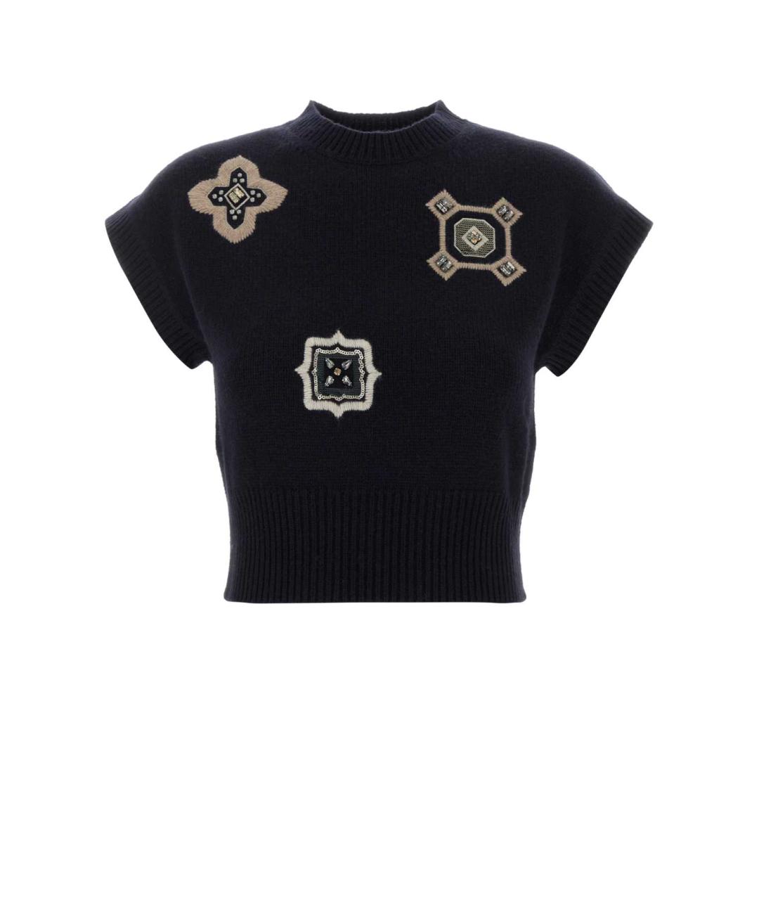 MAX MARA Черная шерстяная футболка, фото 1