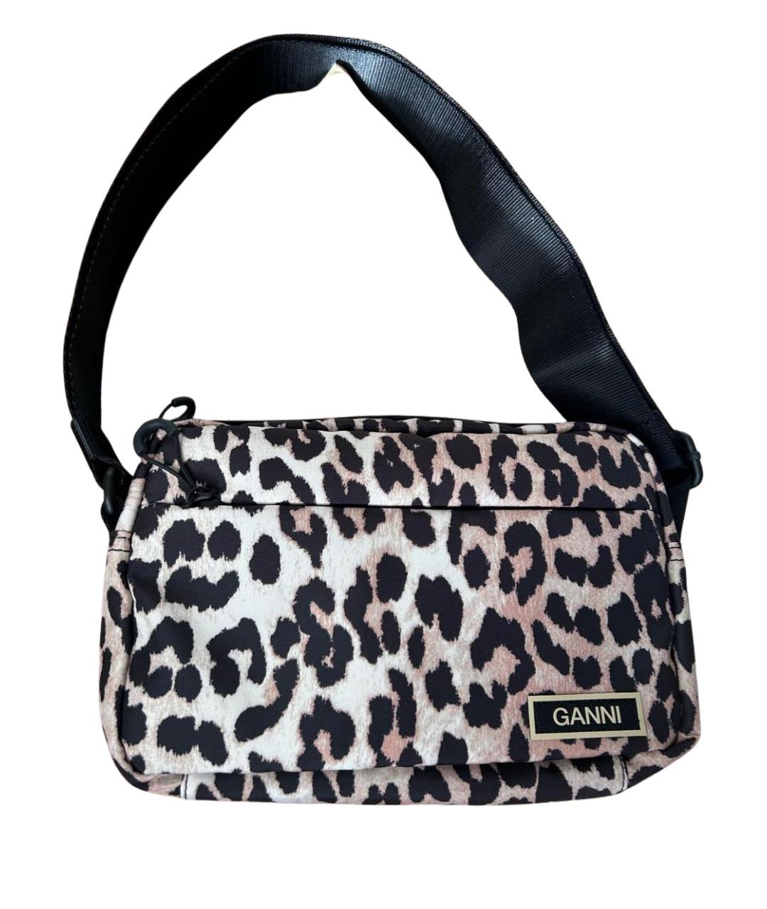 GANNI Коричневая тканевая сумка через плечо, фото 1