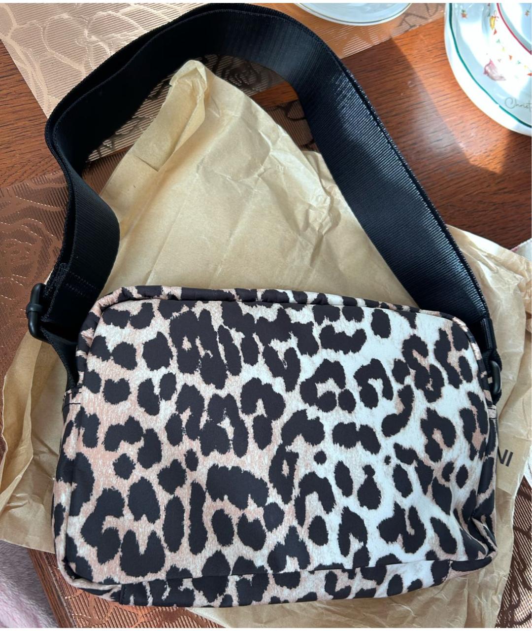 GANNI Коричневая тканевая сумка через плечо, фото 2