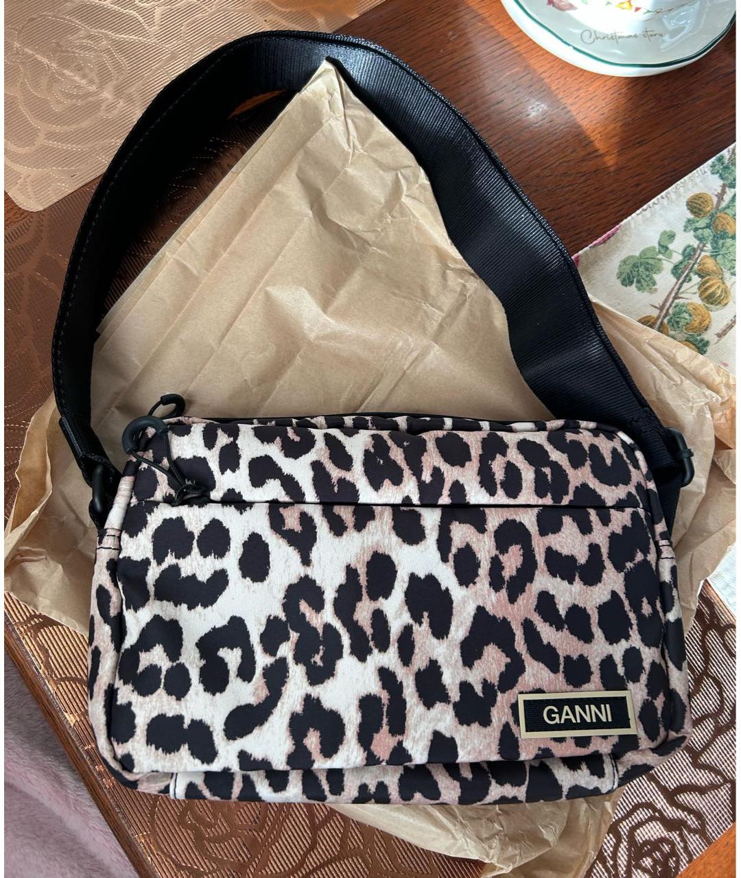 GANNI Коричневая тканевая сумка через плечо, фото 4