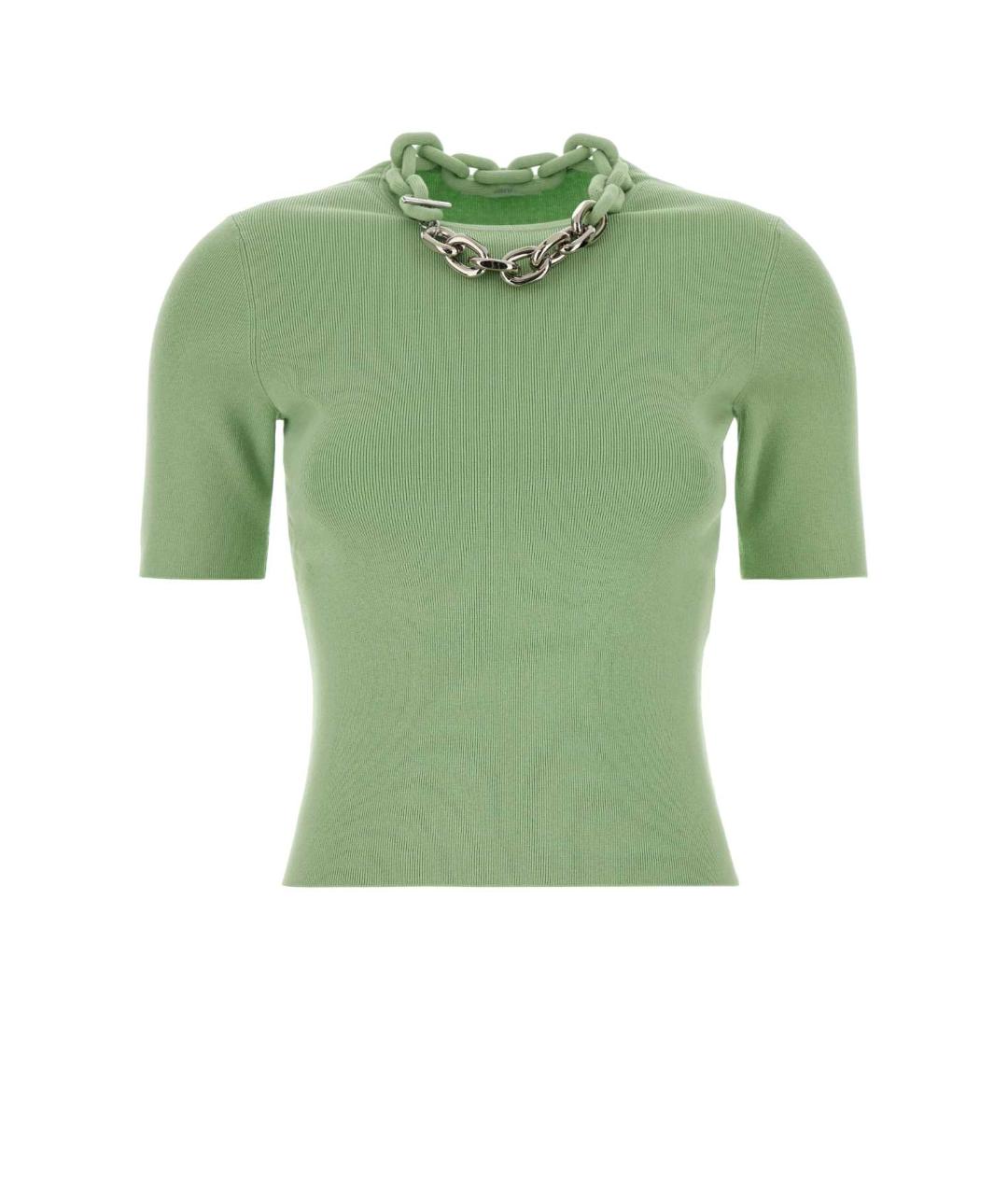 PACO RABANNE Зеленый шелковый джемпер / свитер, фото 1