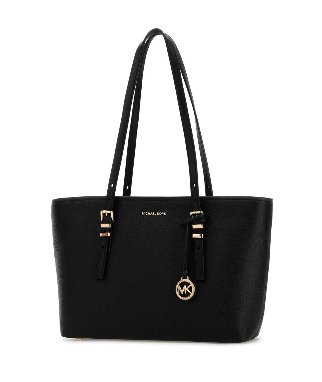 MICHAEL KORS Черная кожаная сумка тоут, фото 2