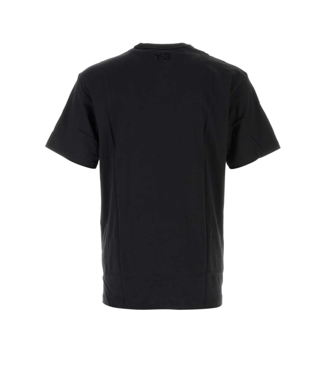 Y-3 Черная хлопковая футболка, фото 2