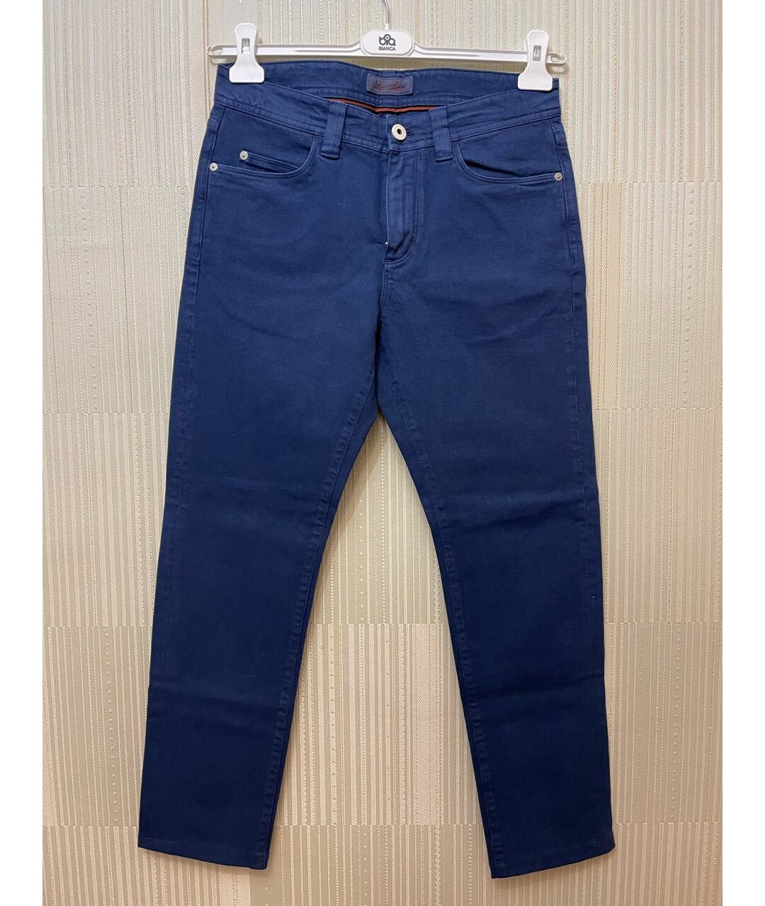 LORO PIANA Синие хлопковые прямые джинсы, фото 6