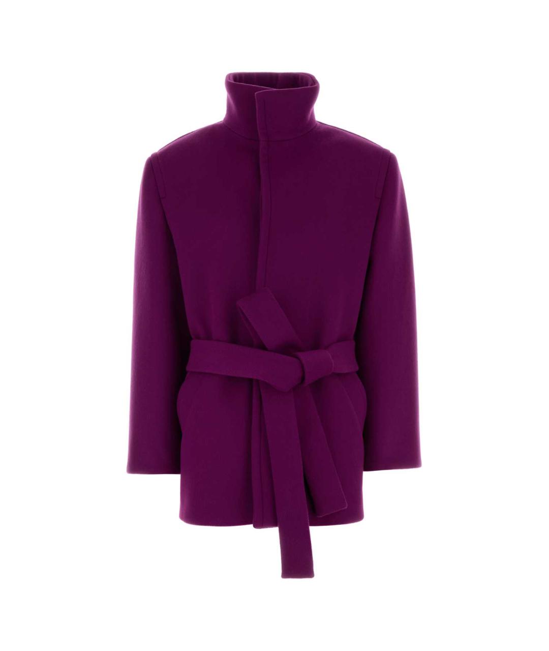 SAINT LAURENT Фиолетовое шерстяное пальто, фото 1