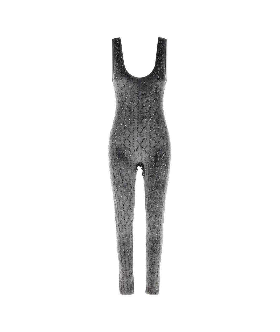 GUCCI Серый вискозный комбинезон, фото 1