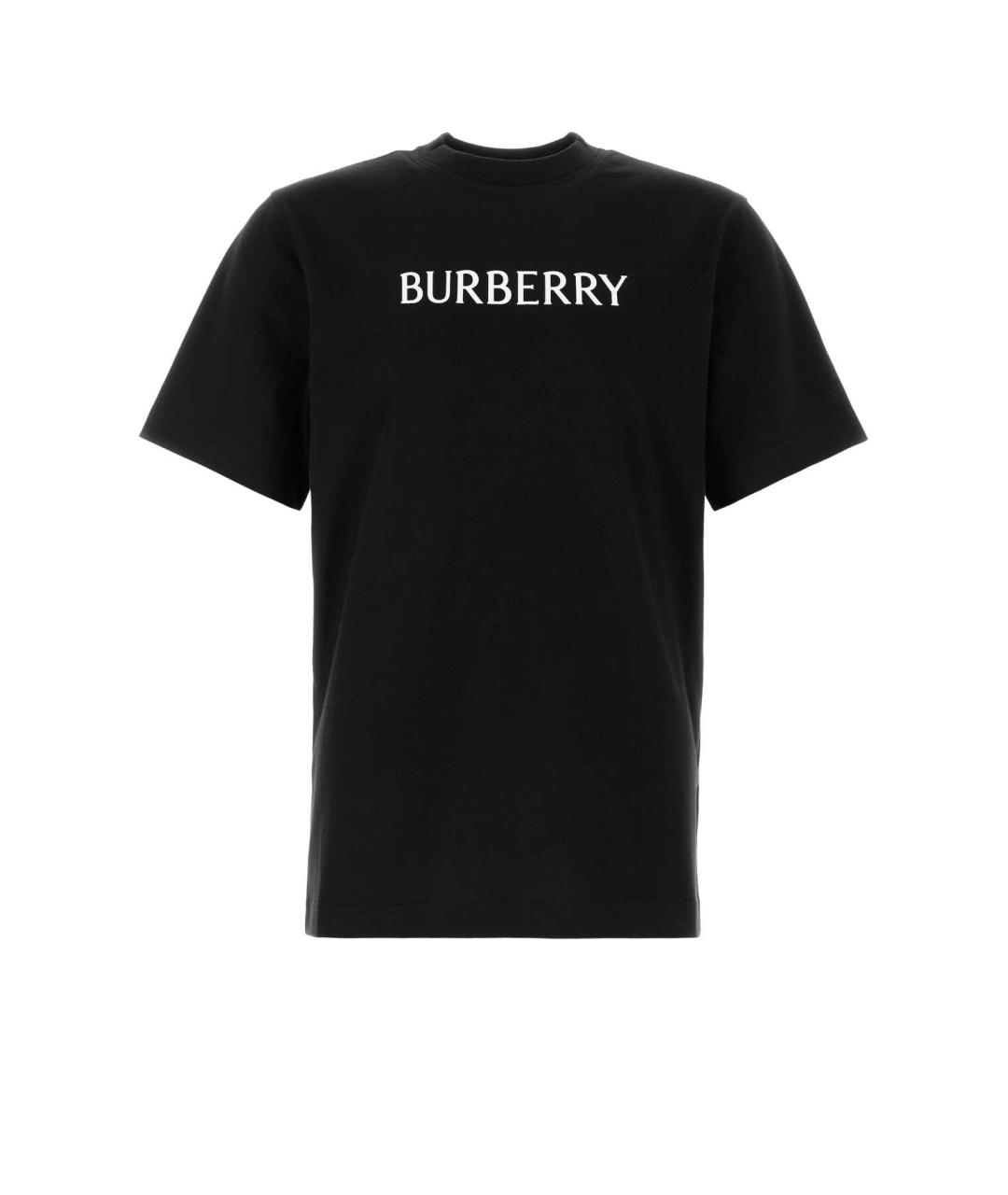 BURBERRY Черная хлопковая футболка, фото 1