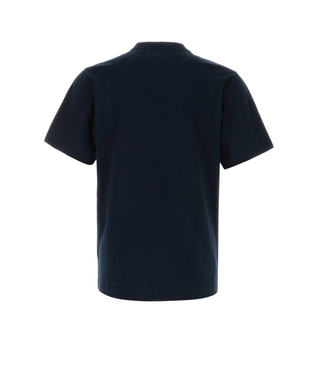 BURBERRY Темно-синяя хлопковая футболка, фото 2