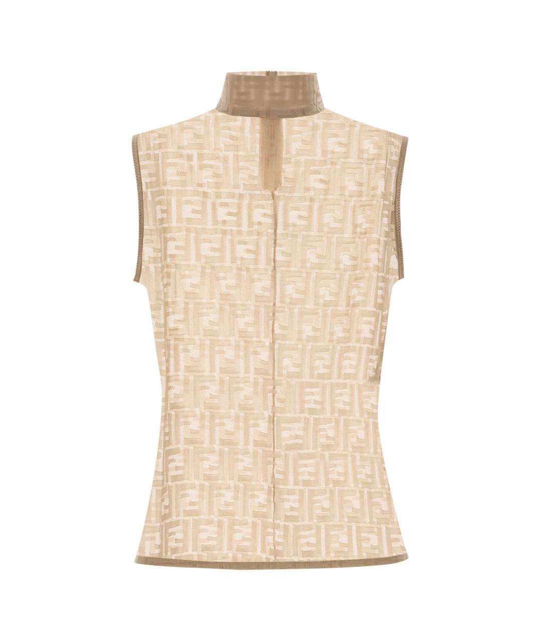 FENDI Бежевая полиамидовая майка, фото 1