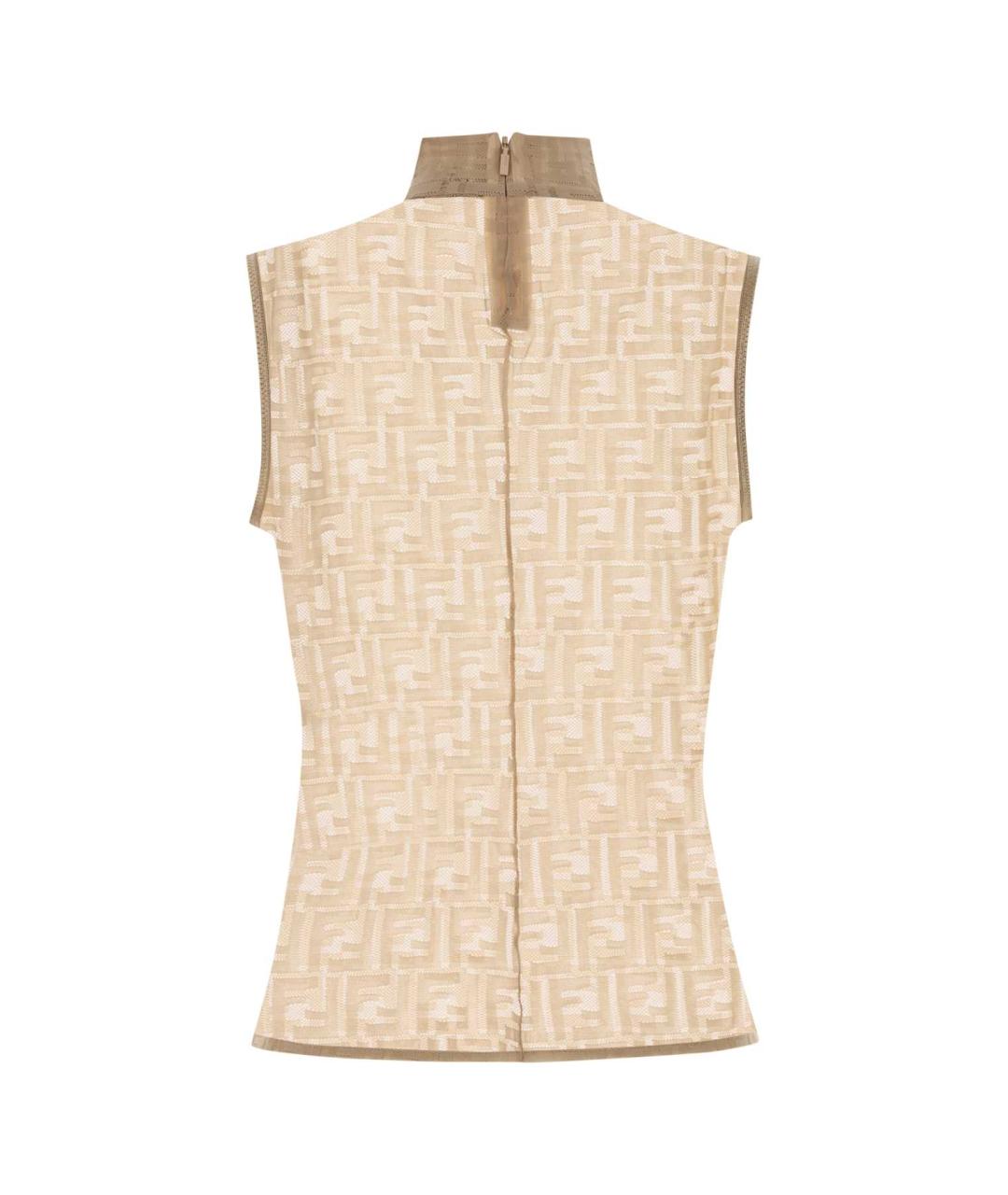 FENDI Бежевая полиамидовая майка, фото 2