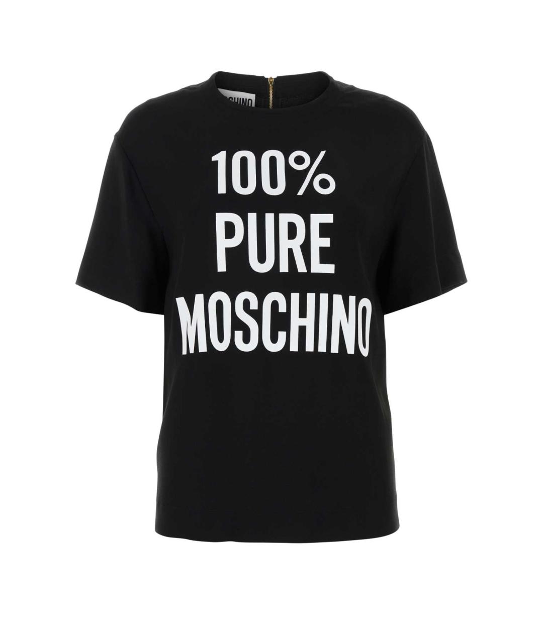 MOSCHINO Черная креповая футболка, фото 1