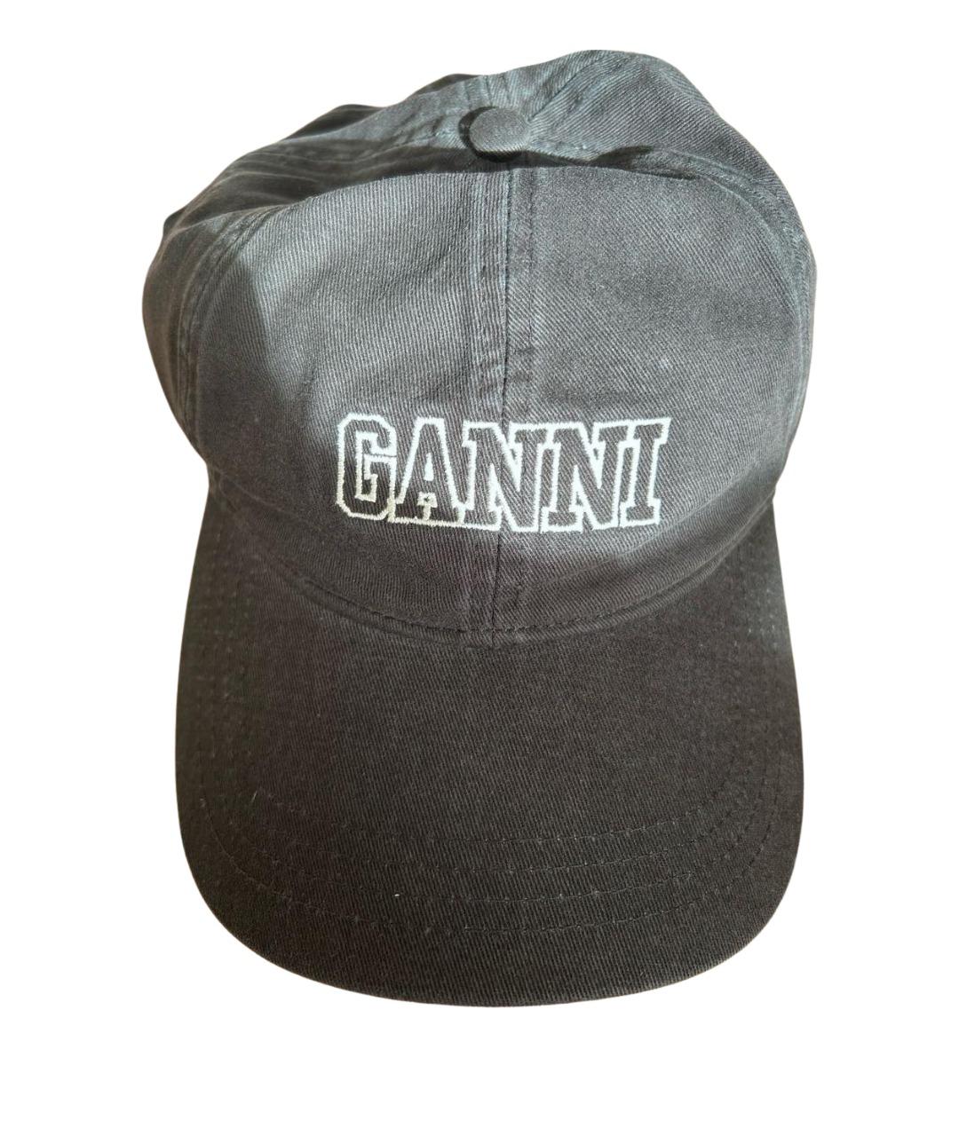 GANNI Черная шерстяная кепка, фото 1