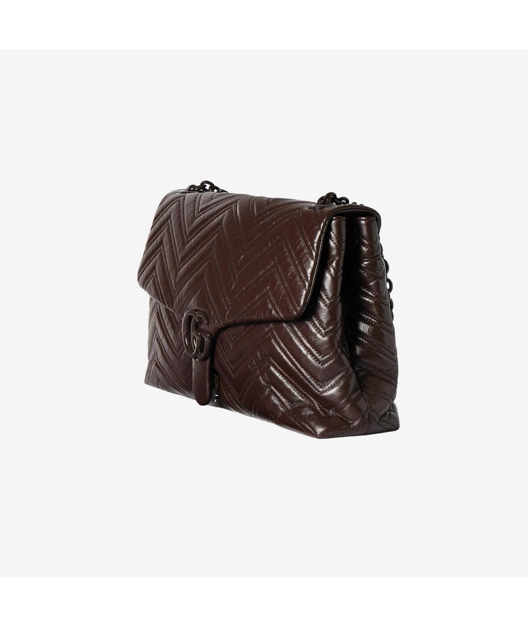 GUCCI Коричневая кожаная сумка через плечо, фото 2