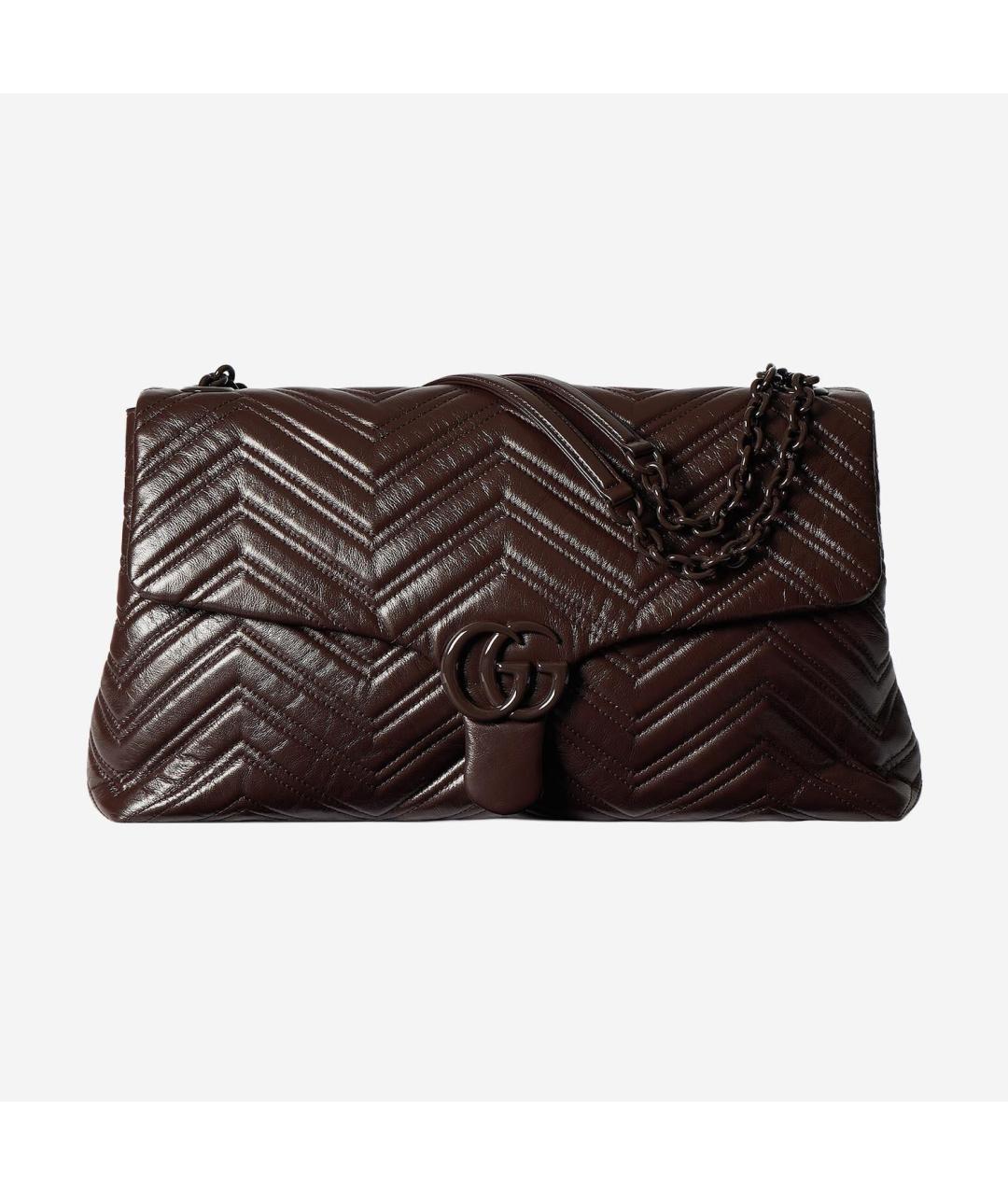 GUCCI Коричневая кожаная сумка через плечо, фото 5