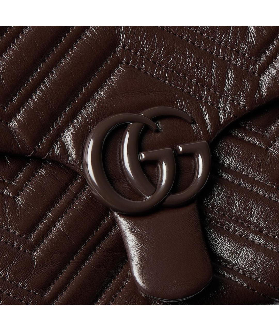 GUCCI Коричневая кожаная сумка через плечо, фото 4