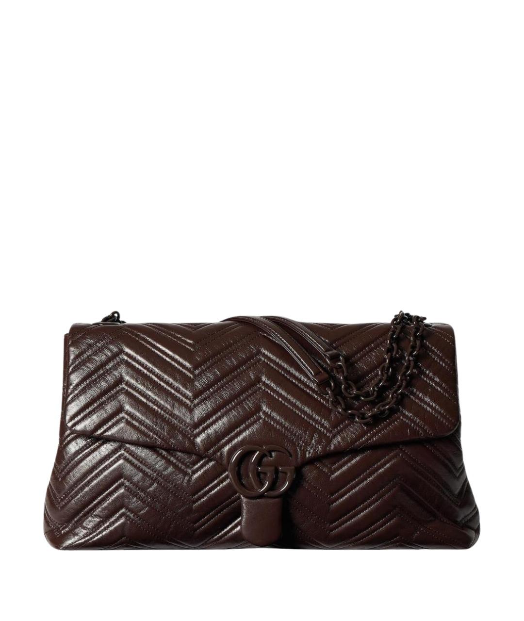 GUCCI Коричневая кожаная сумка через плечо, фото 1