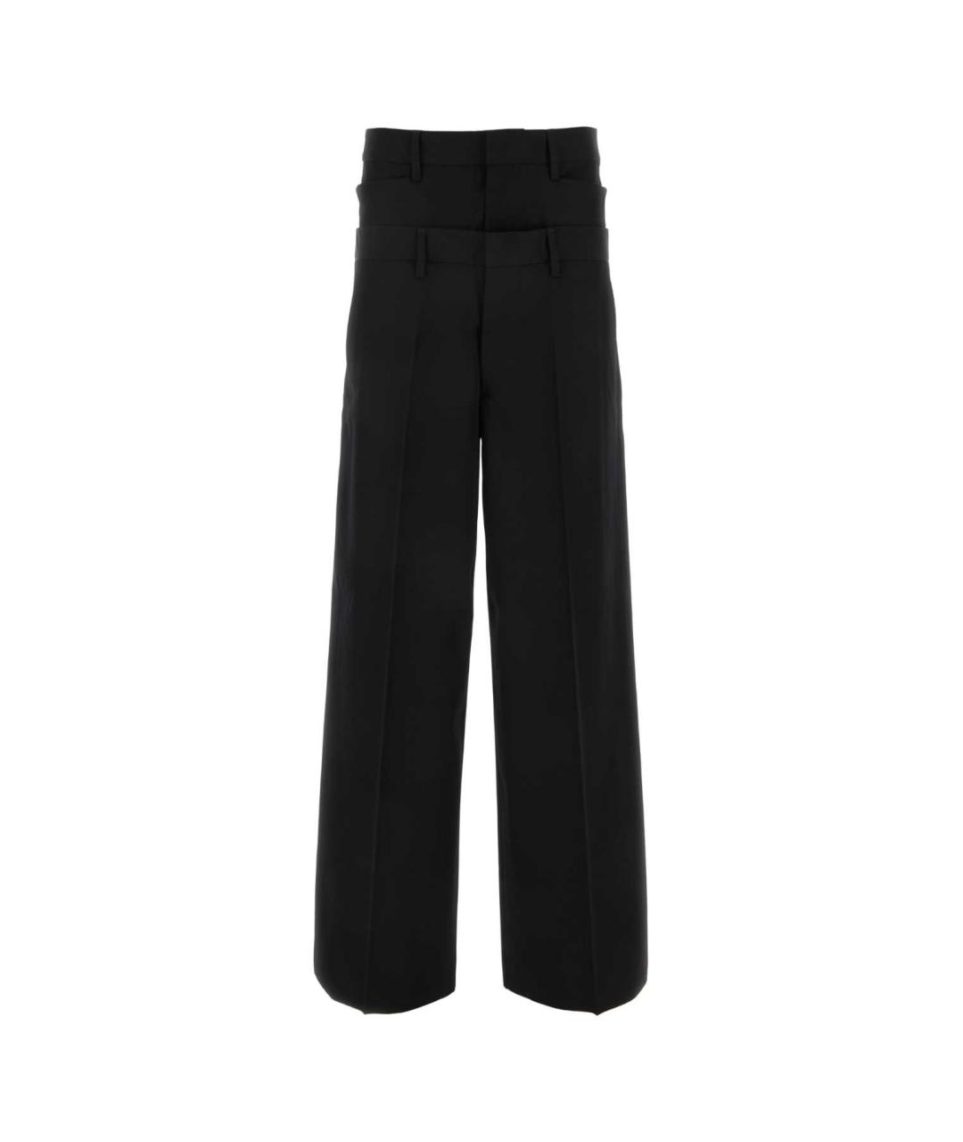DSQUARED2 Черные шерстяные прямые брюки, фото 1