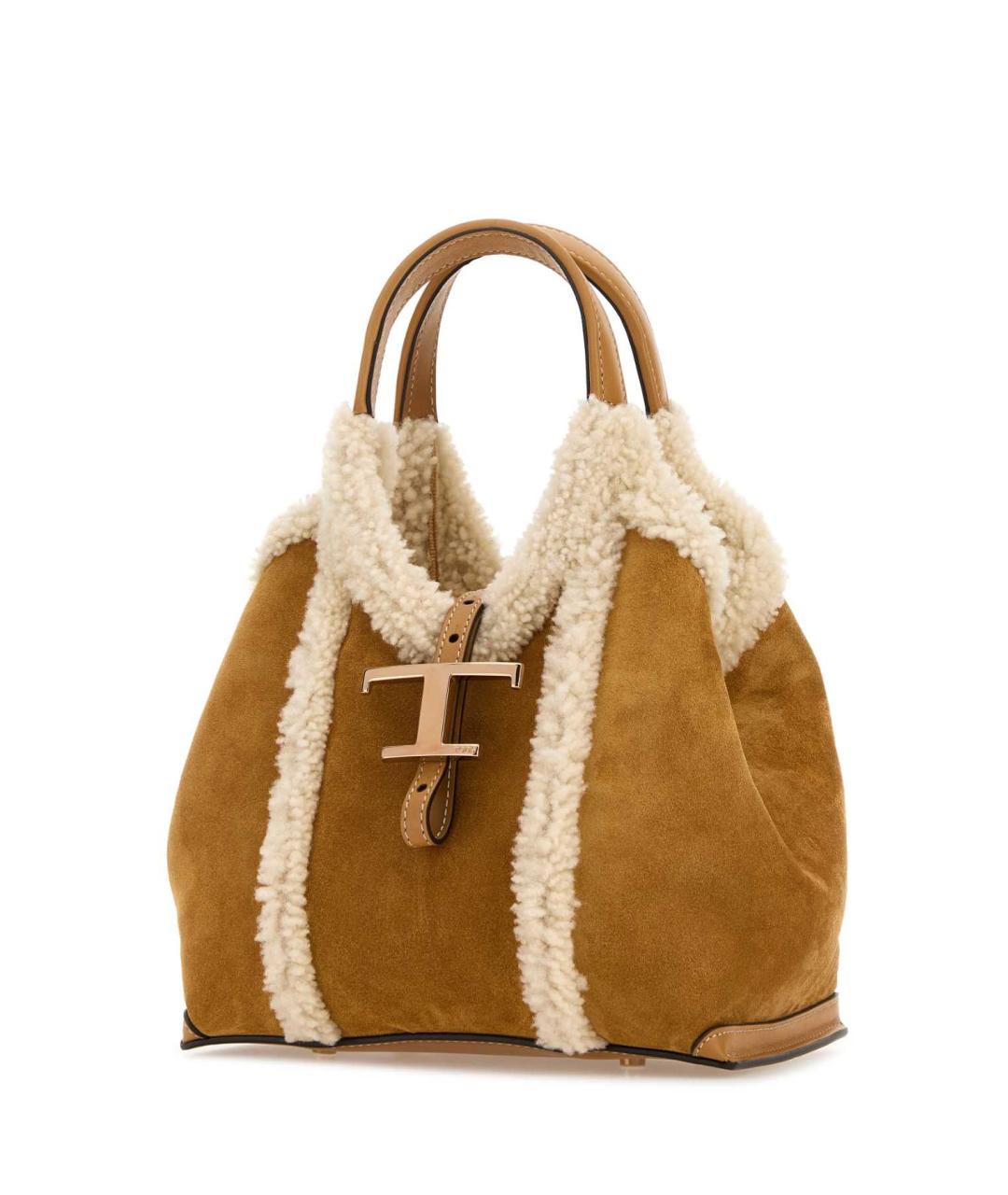 TOD'S Бежевая замшевая сумка тоут, фото 2