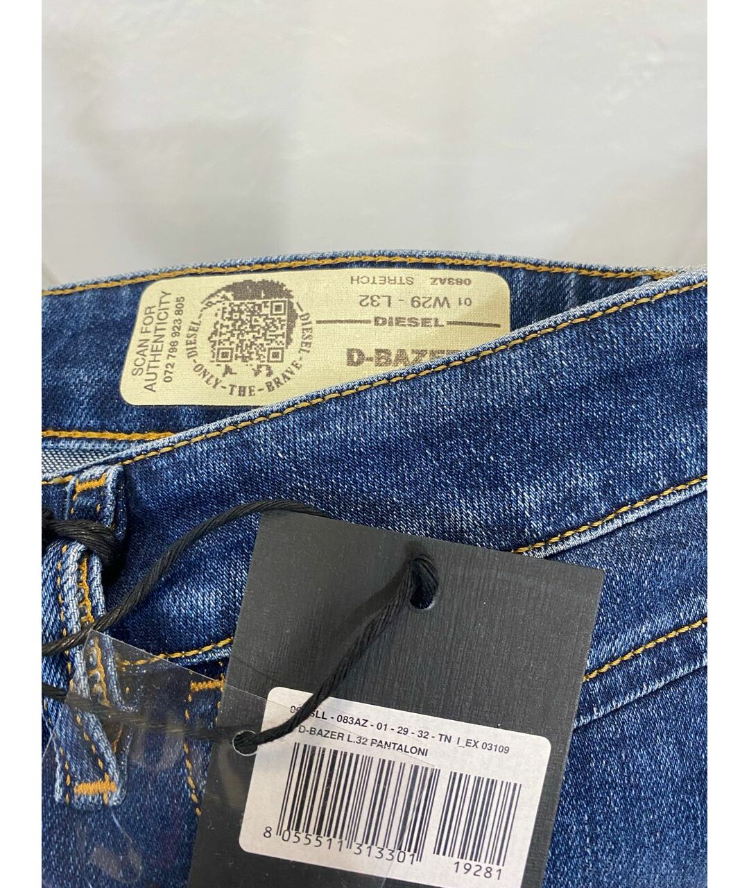 DIESEL Синие хлопко-эластановые джинсы скинни, фото 3