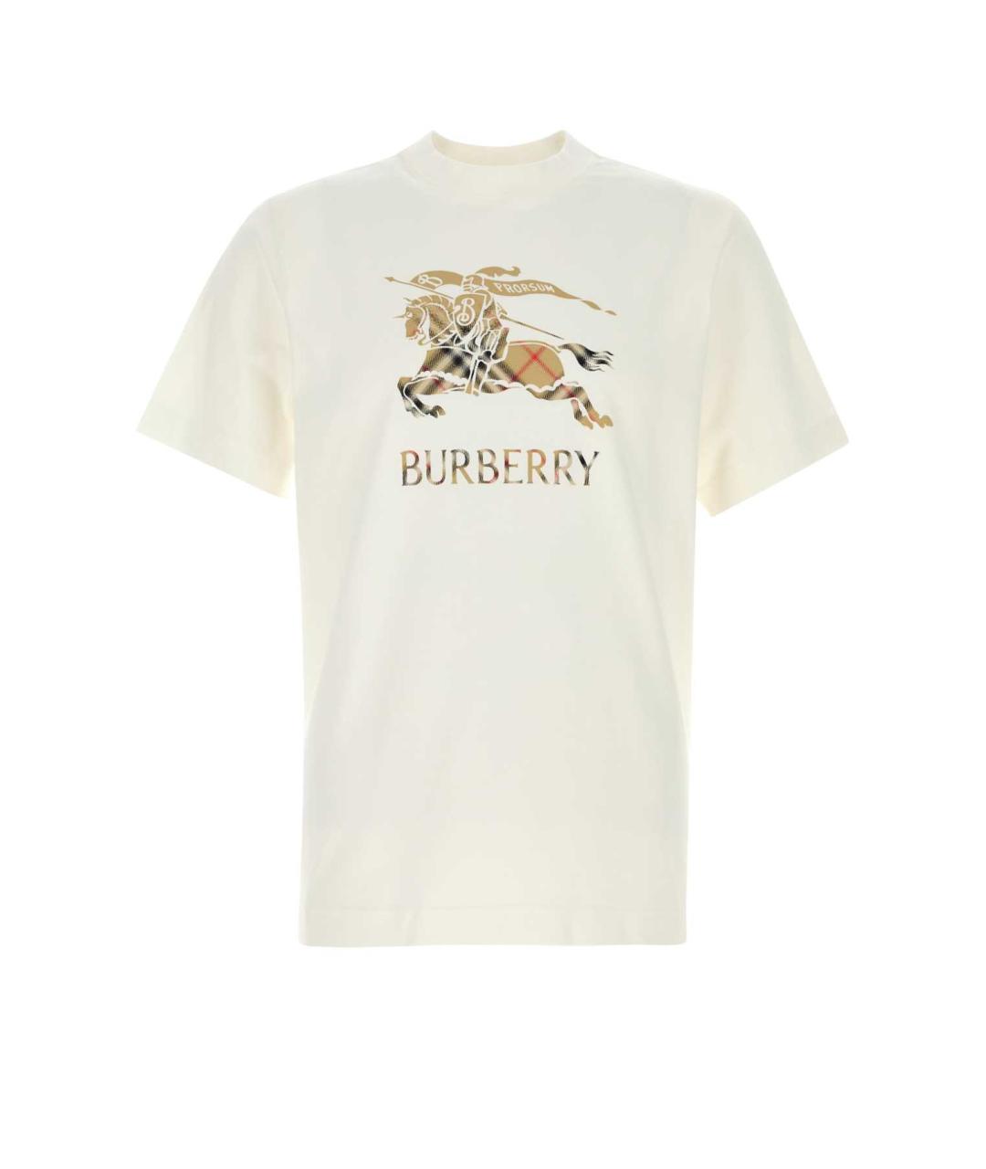 BURBERRY Белая хлопковая футболка, фото 1
