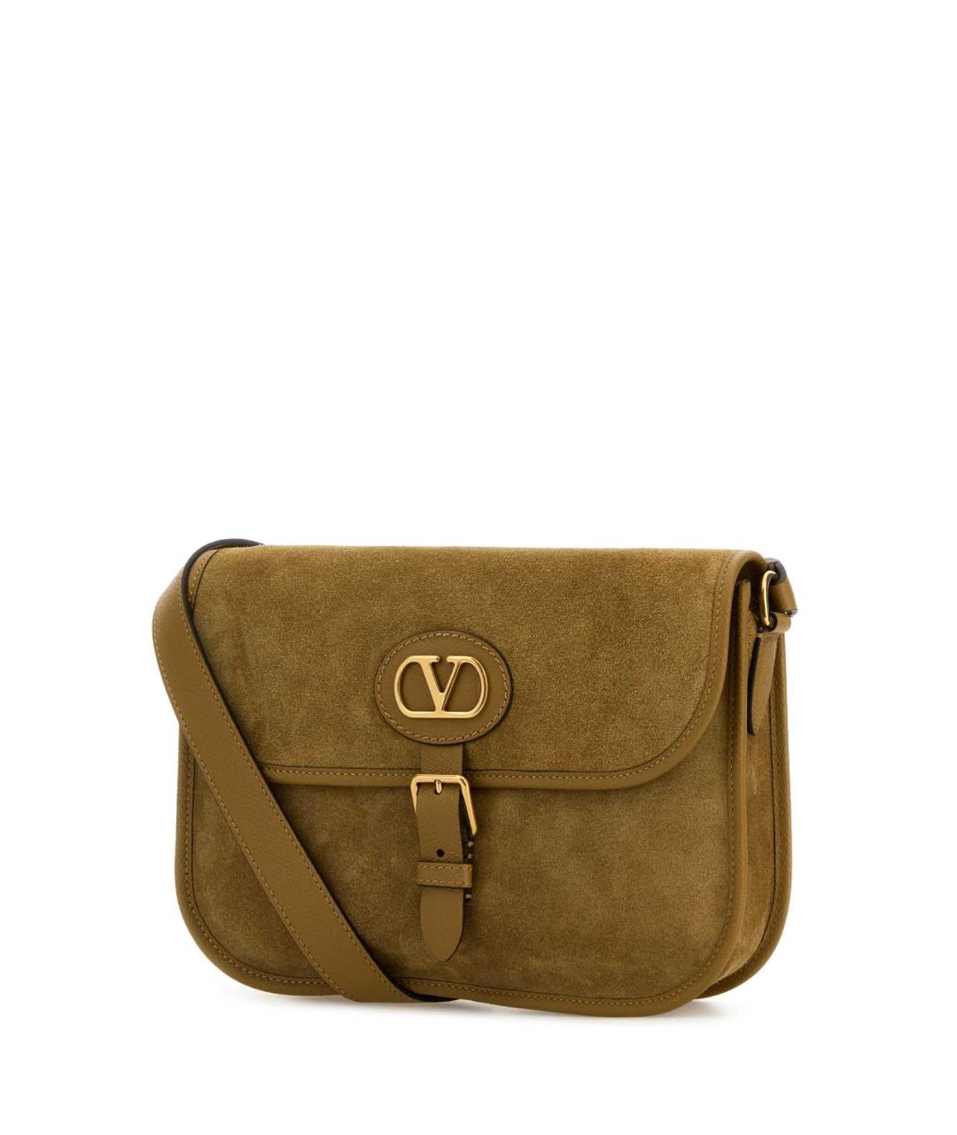 VALENTINO Бежевая замшевая сумка на плечо, фото 2