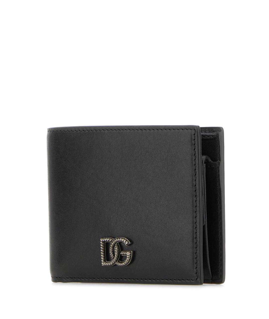 DOLCE&GABBANA Черный кожаный кошелек, фото 2