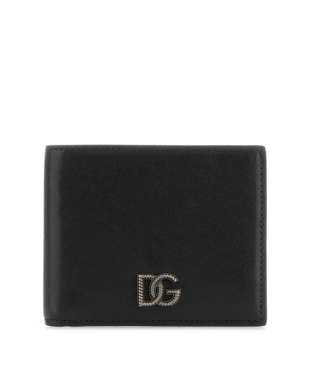 DOLCE&GABBANA Черный кожаный кошелек, фото 1