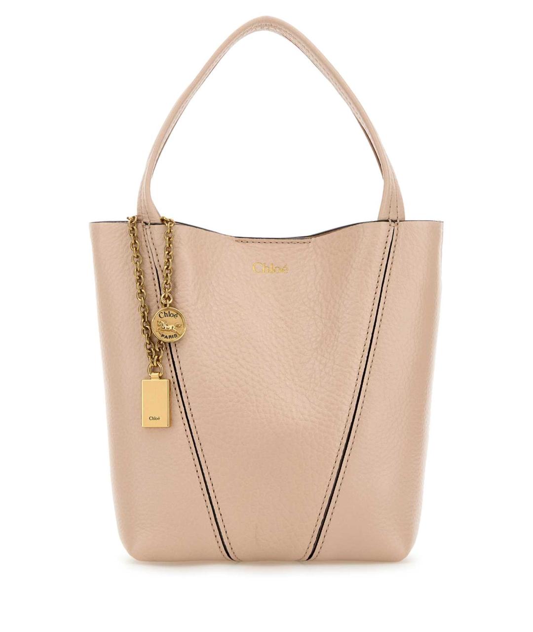 CHLOE Розовая кожаная сумка с короткими ручками, фото 1